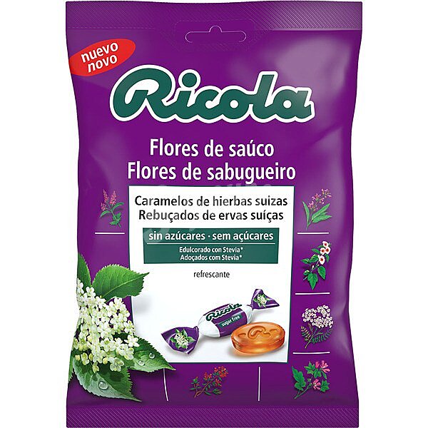 Caramelos sabor flores de saúco sin azúcar Ricola