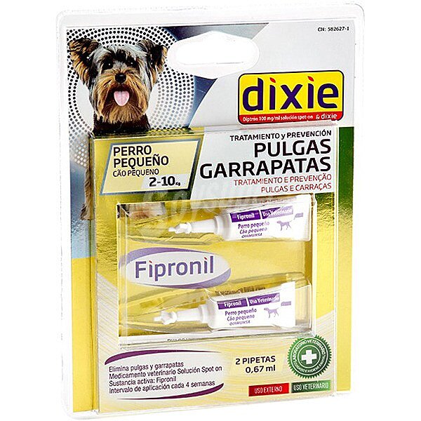 Tratamiento prevencion para perros pequeños de contra garrapatas y pulgas envase 2 unidades