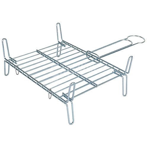 Parrilla rectangular doble para barbacoas doble, 25x30cm, barbacoa.