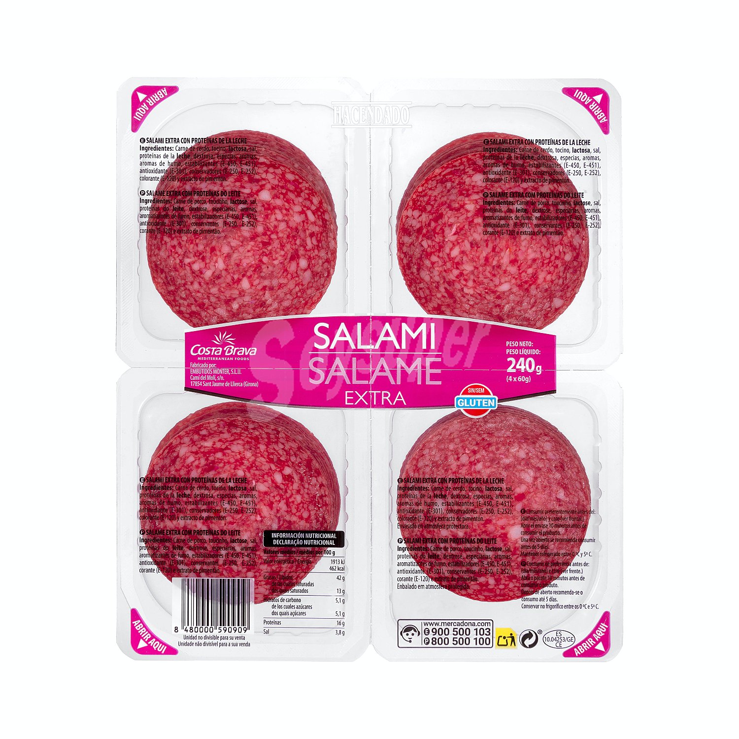 Salami extra lonchas