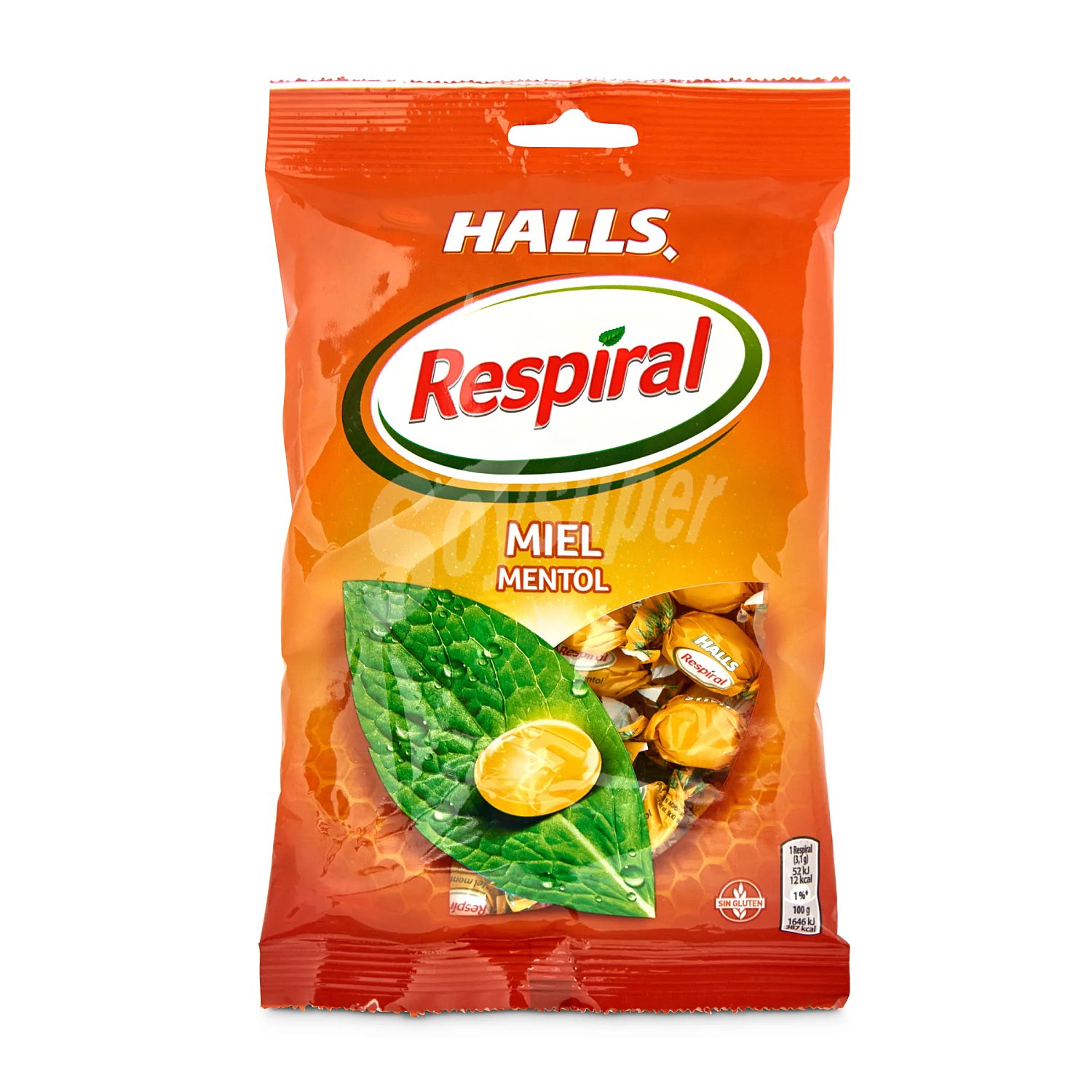 Caramelo sabor miel y menta respiral