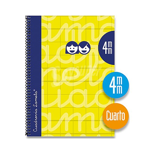 Cuaderno espiral A5 cuadrovía de 4 milímetros, 80 hojas, editorial lamela