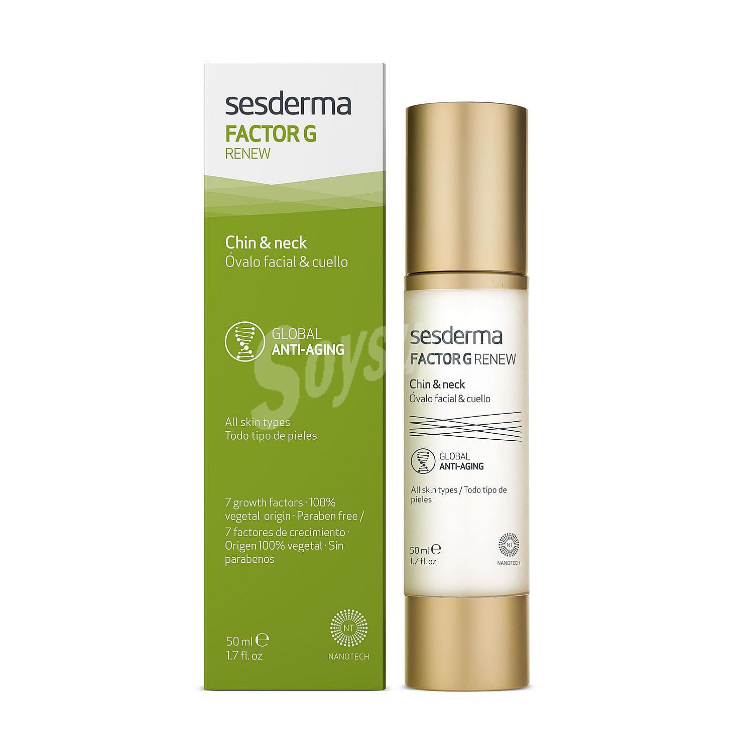 Crema óvalo facial y cuello Factor G Renew Sesderma