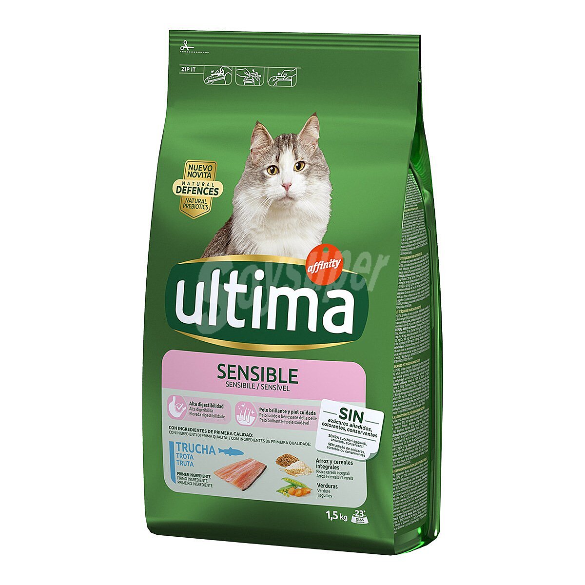 Pienso de trucha. cebada y cereales para gatos digestión delicada