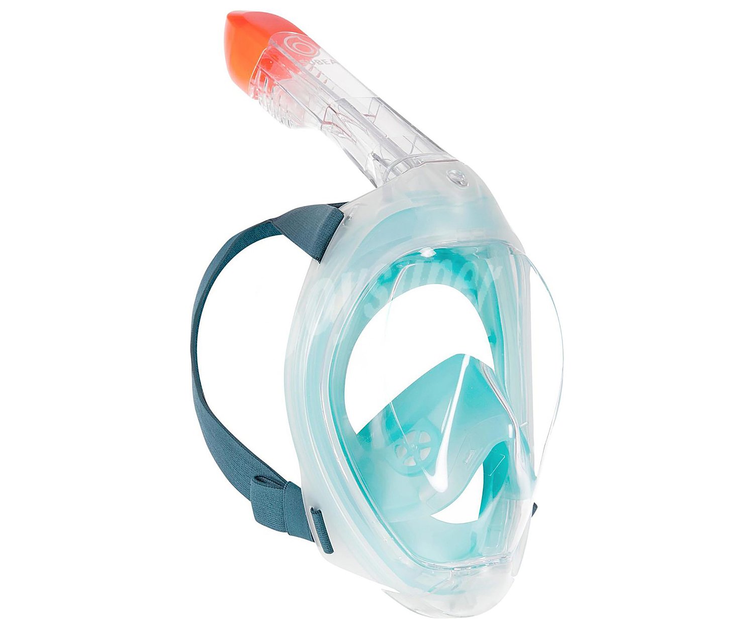 Máscara de snorkel para adulto color turquesa claro, Easybreath 500, subea.