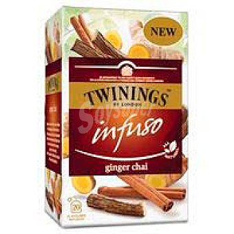 Infusión ginger chai Infuso twinings, caja 20 uds