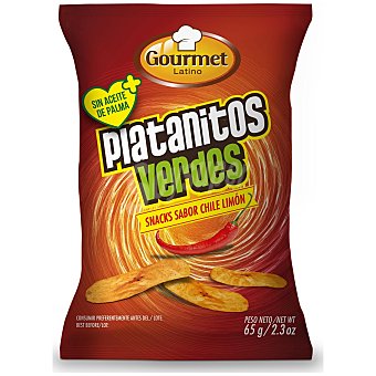 Snacks platanitos verdes sabor chile limón Gourmet Latino