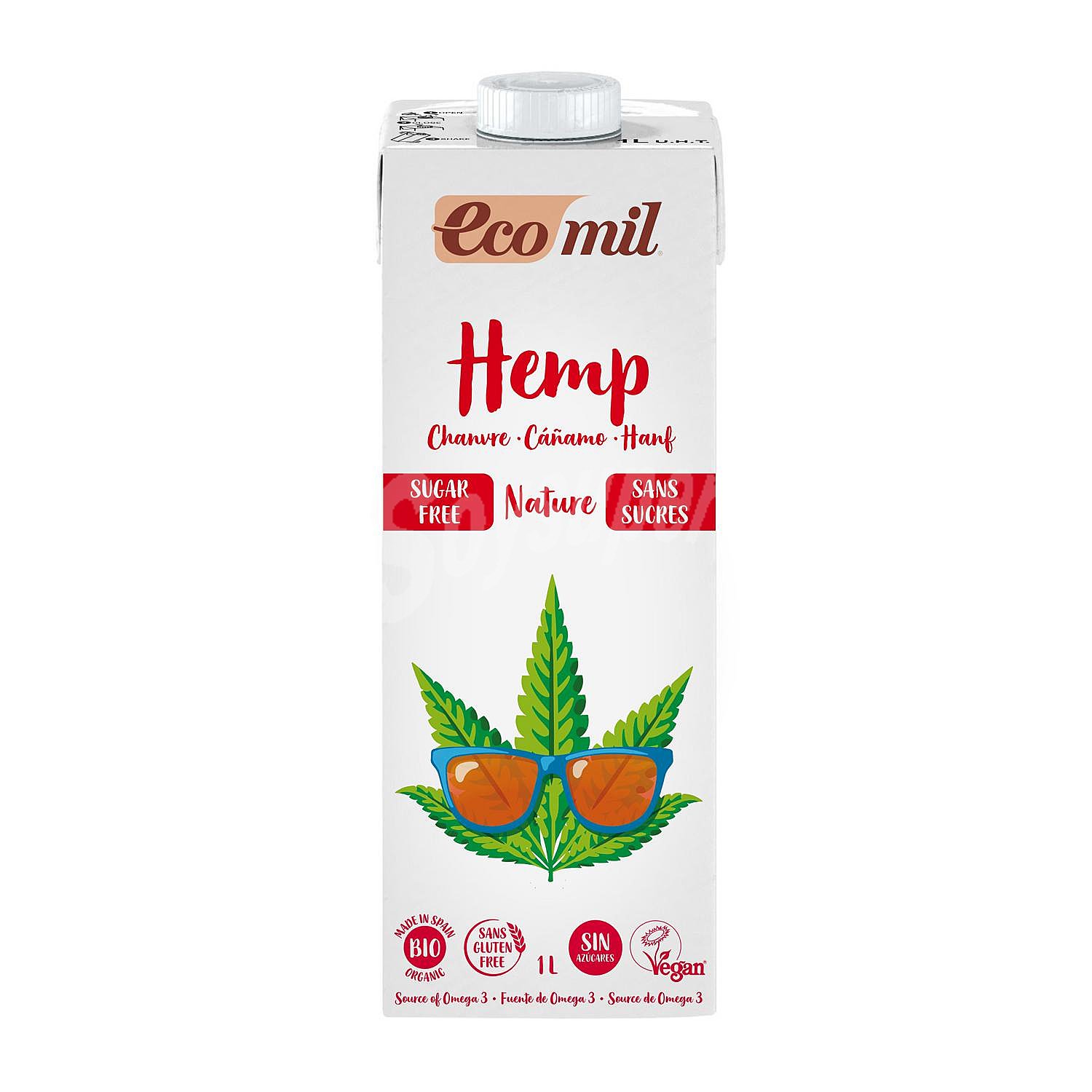 Bebida vegetal de cáñamo ecológico Hemp Nature Ecomil brik sin gluten y sin lactosa