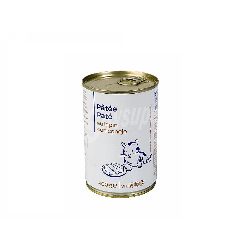 Lata Pate de conejo para Gato , Carrefour