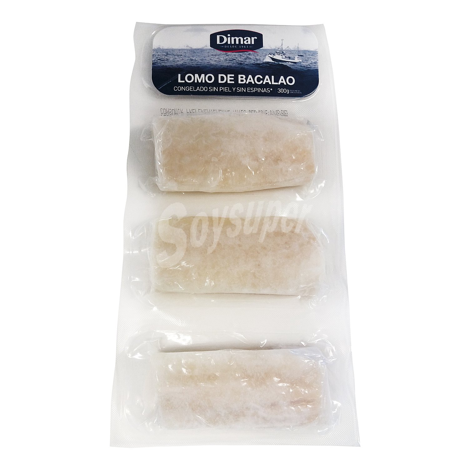 Lomos de bacalao sin piel envase 300 gr