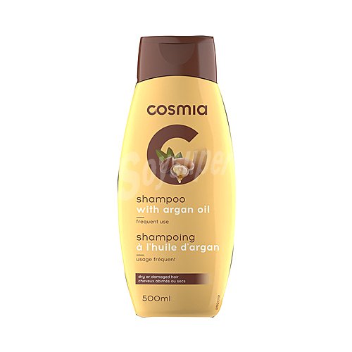 Cosmia Champú de uso frecuente con aceite de argan para cabellos secos o dañados cosmia