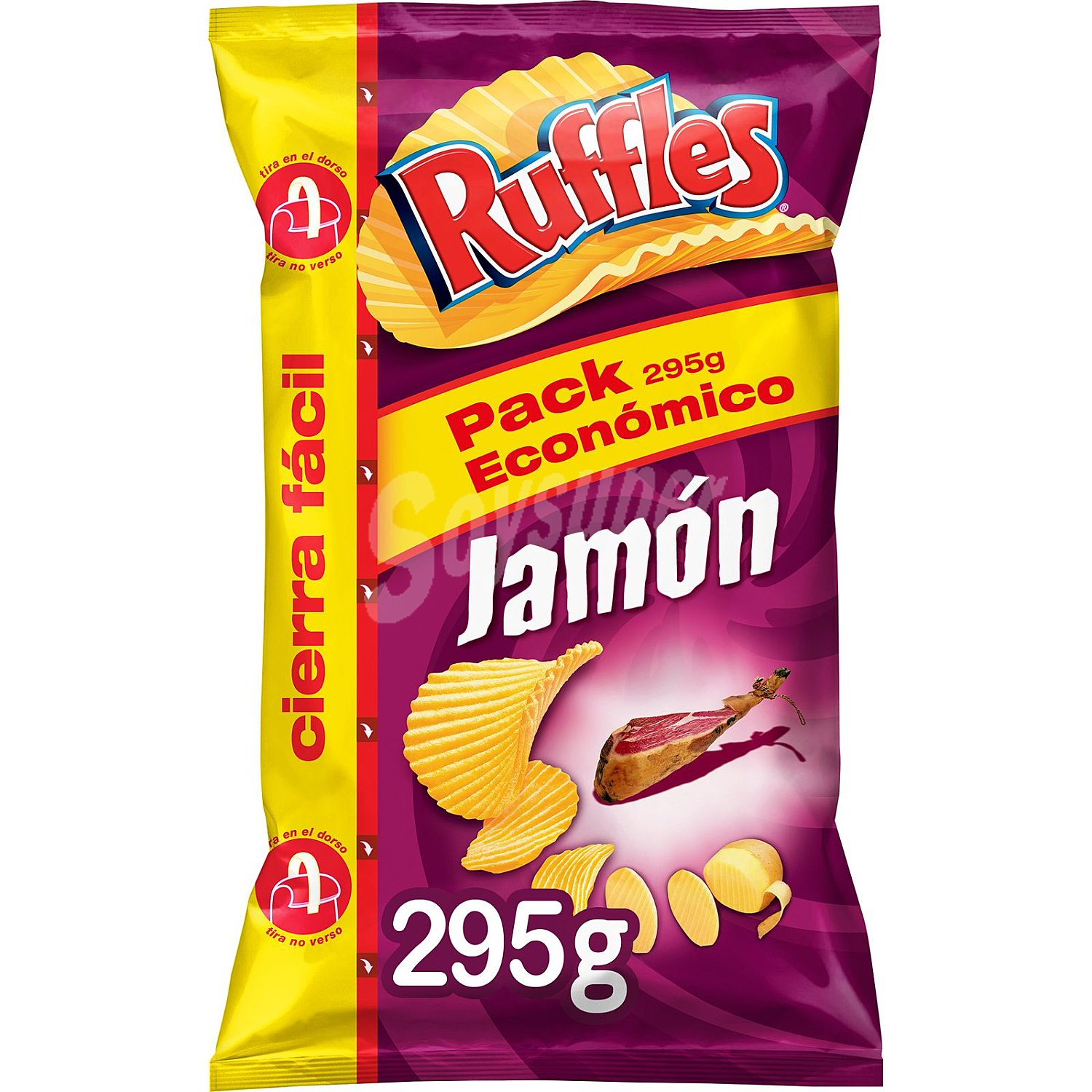 Ruffles Patatas fritas onduladas con sabor a jamón ruffles