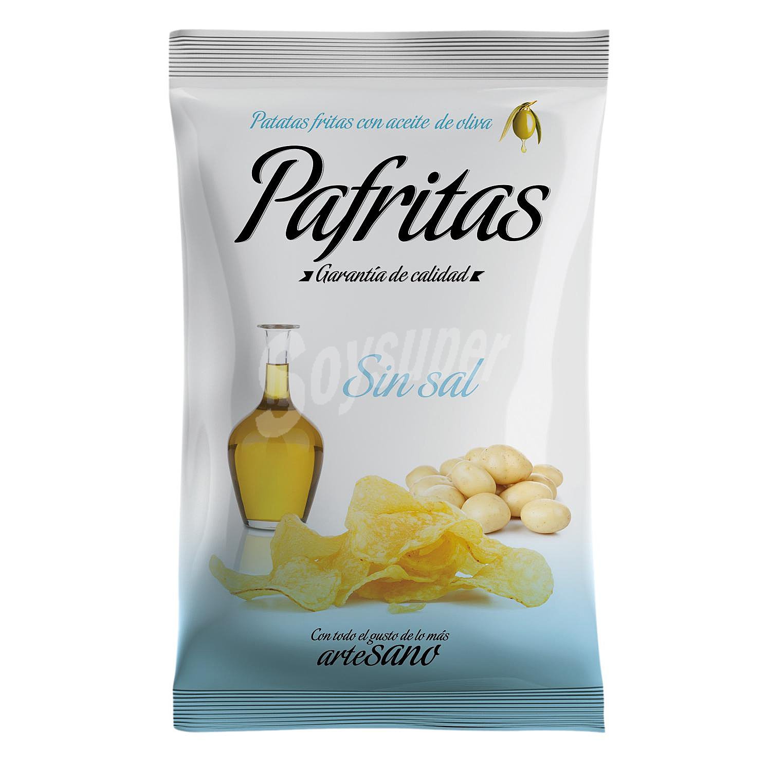 Patatas fritas sin sal, con aceite de oliva