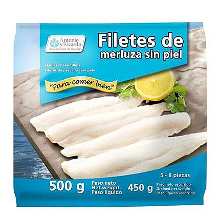 Filetes de merluza sin piel congelados Antonio y Ricardo