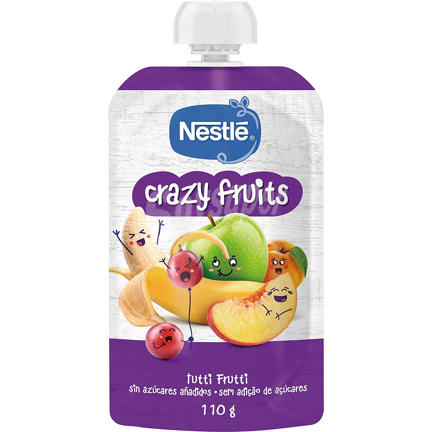 Bolsita de frutas (manzana, plátano, albaricoque, melocotón y naranja), a partir de 12 meses neslté Crazy fruits