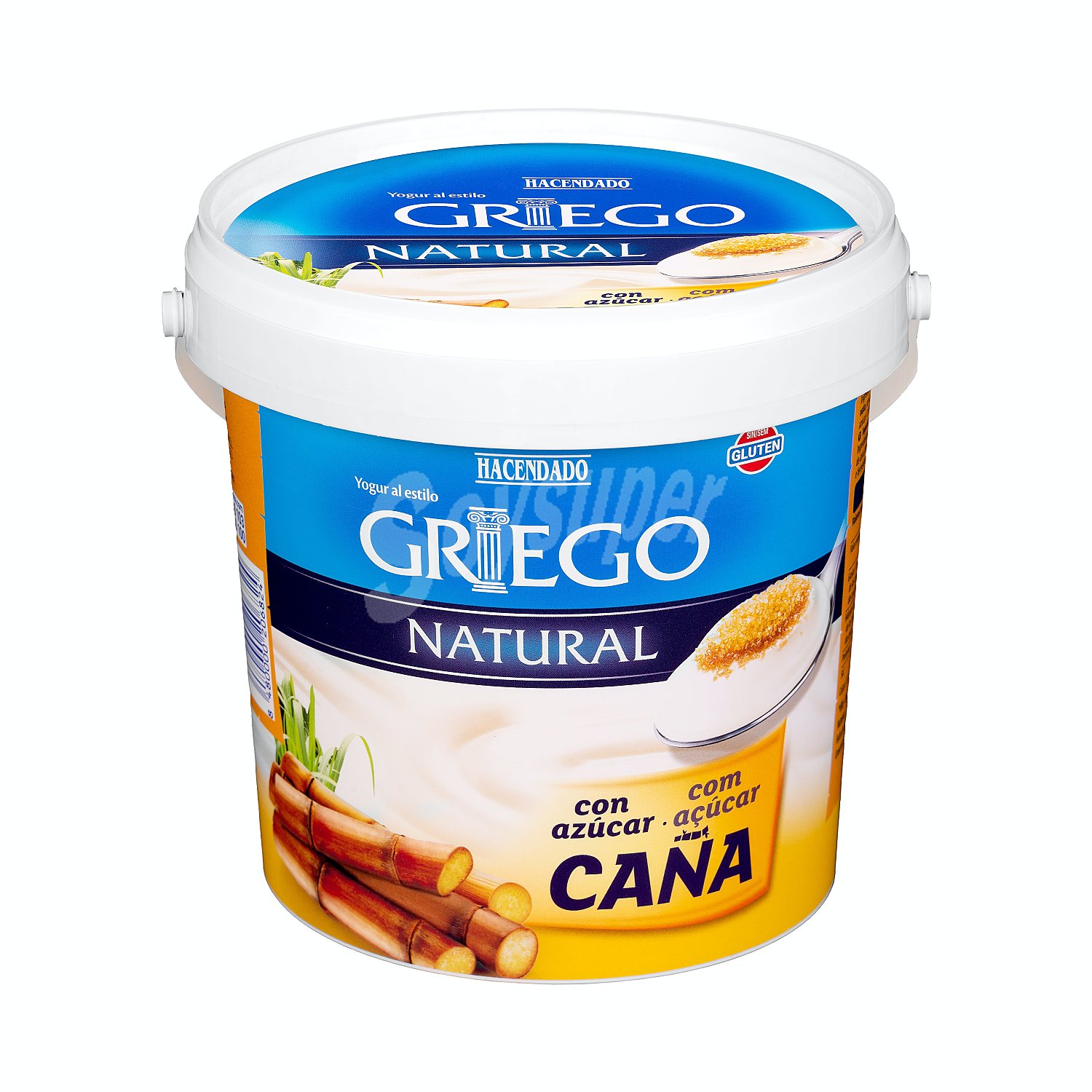 Yogur griego natural con azucar de caña