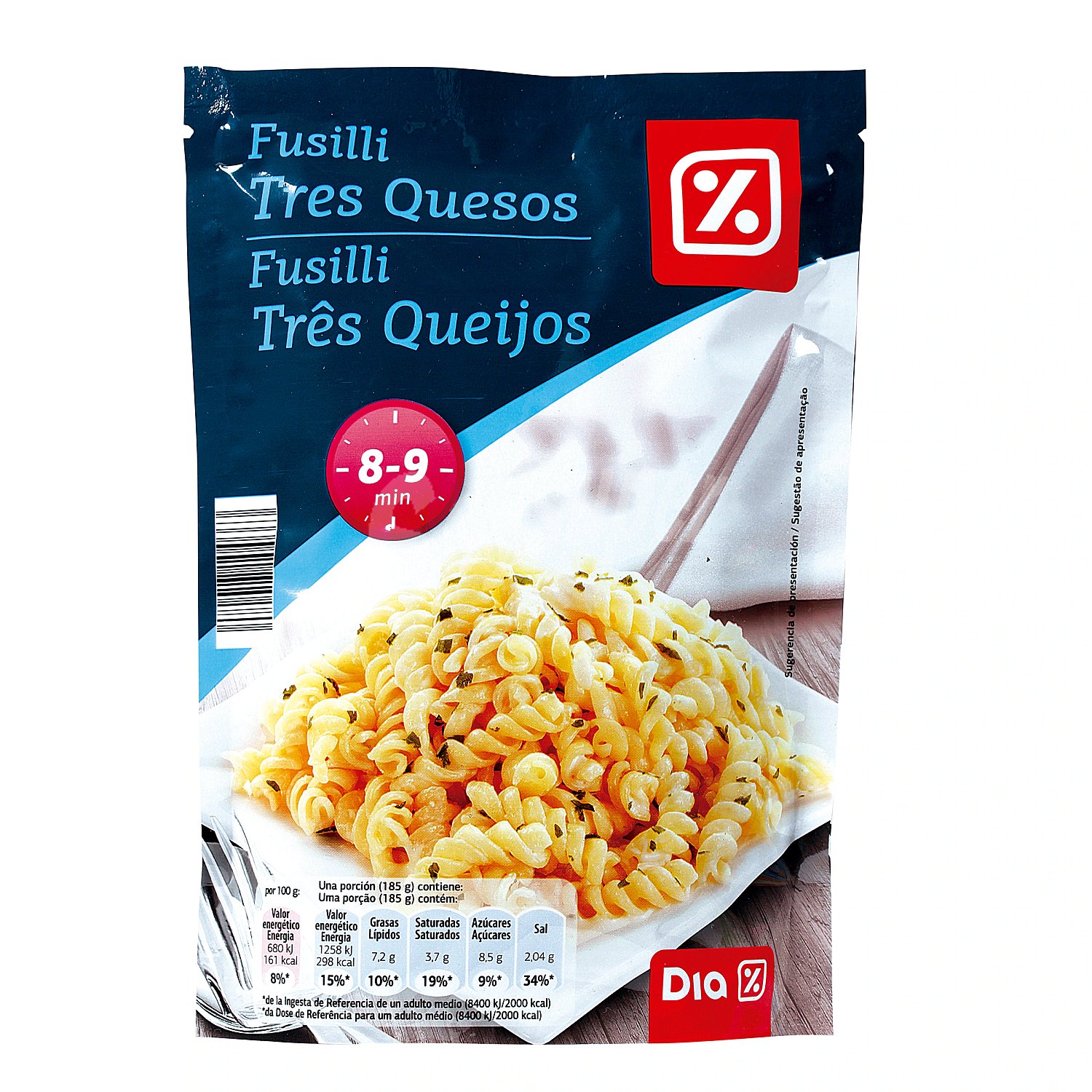 Fusilli 3 quesos con finas hierbas Dia