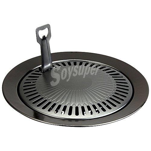 Plato antiadherente con asa desmontable de 31,5x4 cm para cocinas u hornillos de gas iberlus