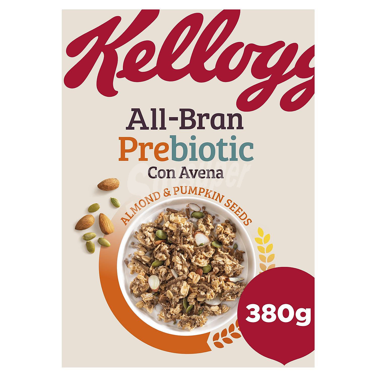 Granola de mezclas de cereales con almendras y semillas de calabaza kellogg´s prebiotic