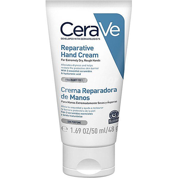 Crema reparadora de manos que alivia la sequedad de la piel