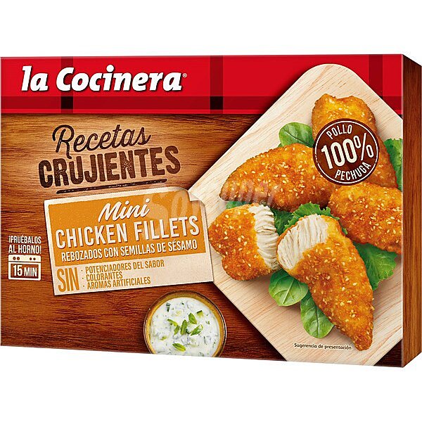 Mini filetes de pechuga de pollo rebozados con sésamo