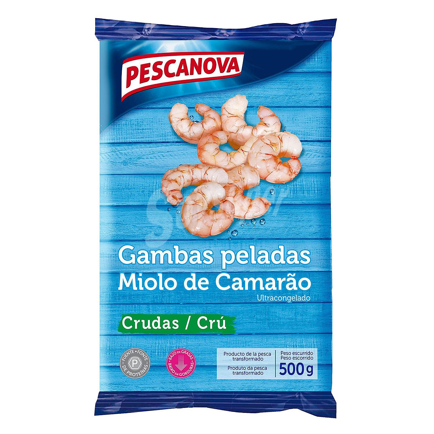 Gamba pelada cruda congelada Pescanova