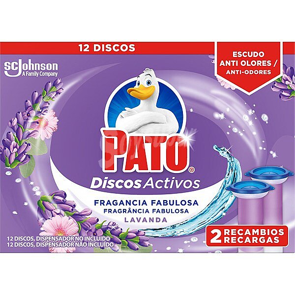 Desinfectante WC discos activos lavanda 2 aparatos + recambios