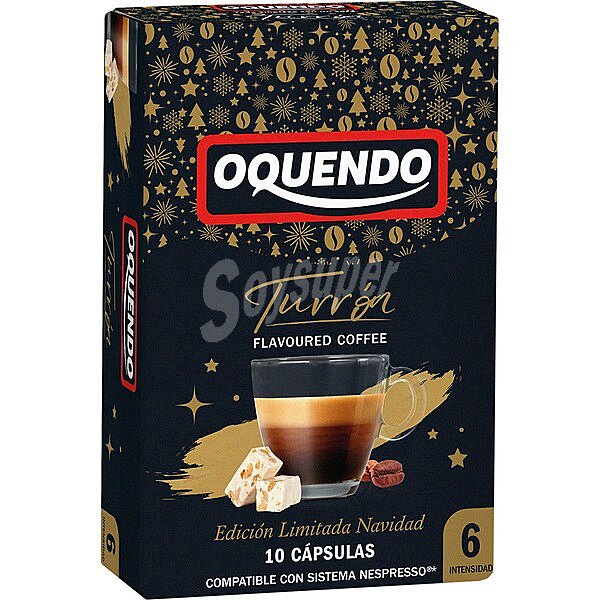 Café en cápsulas, sabor turrón, intensidad 6