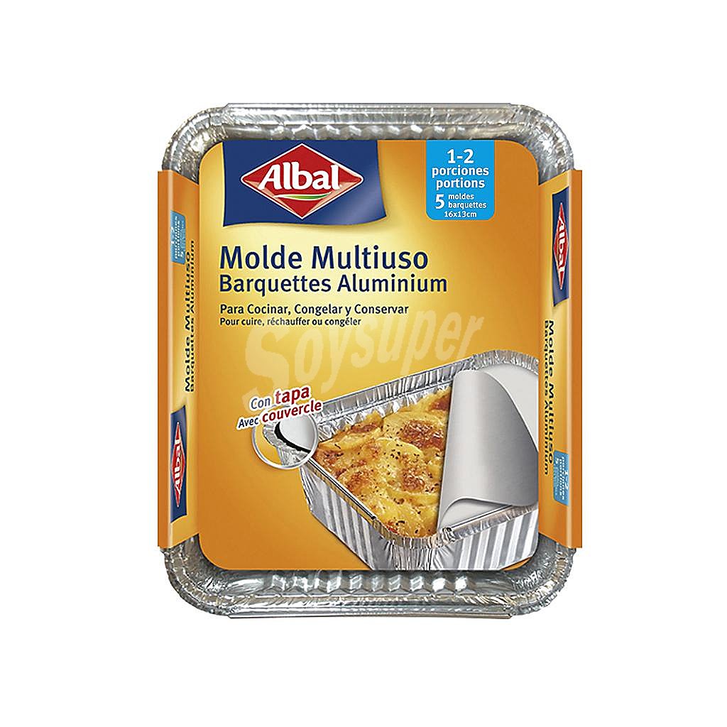 Molde de aluminio multiuso con tapa 14x13 cm albal