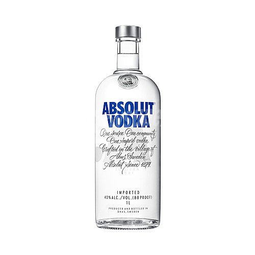 Absolut Vodka blanco producido y embotellado en Suecia absolut