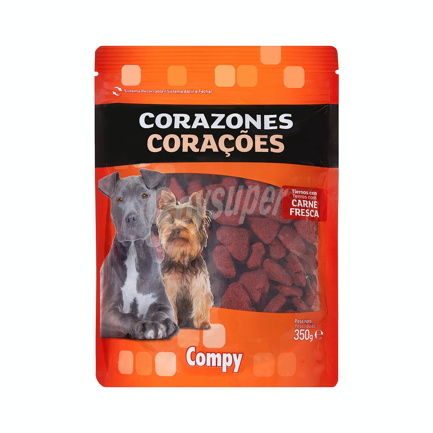 Comida perro snack corazones tiernos adulto (con carne)