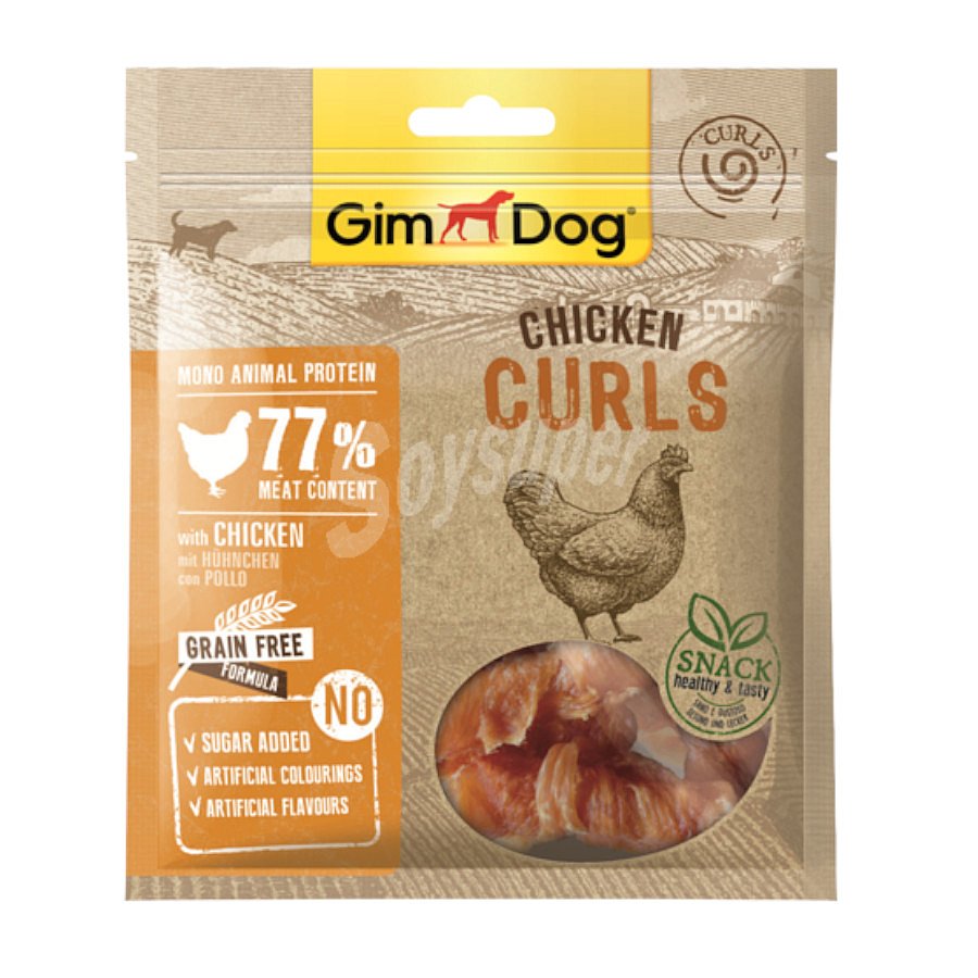 Snacks para perros curls de pollo