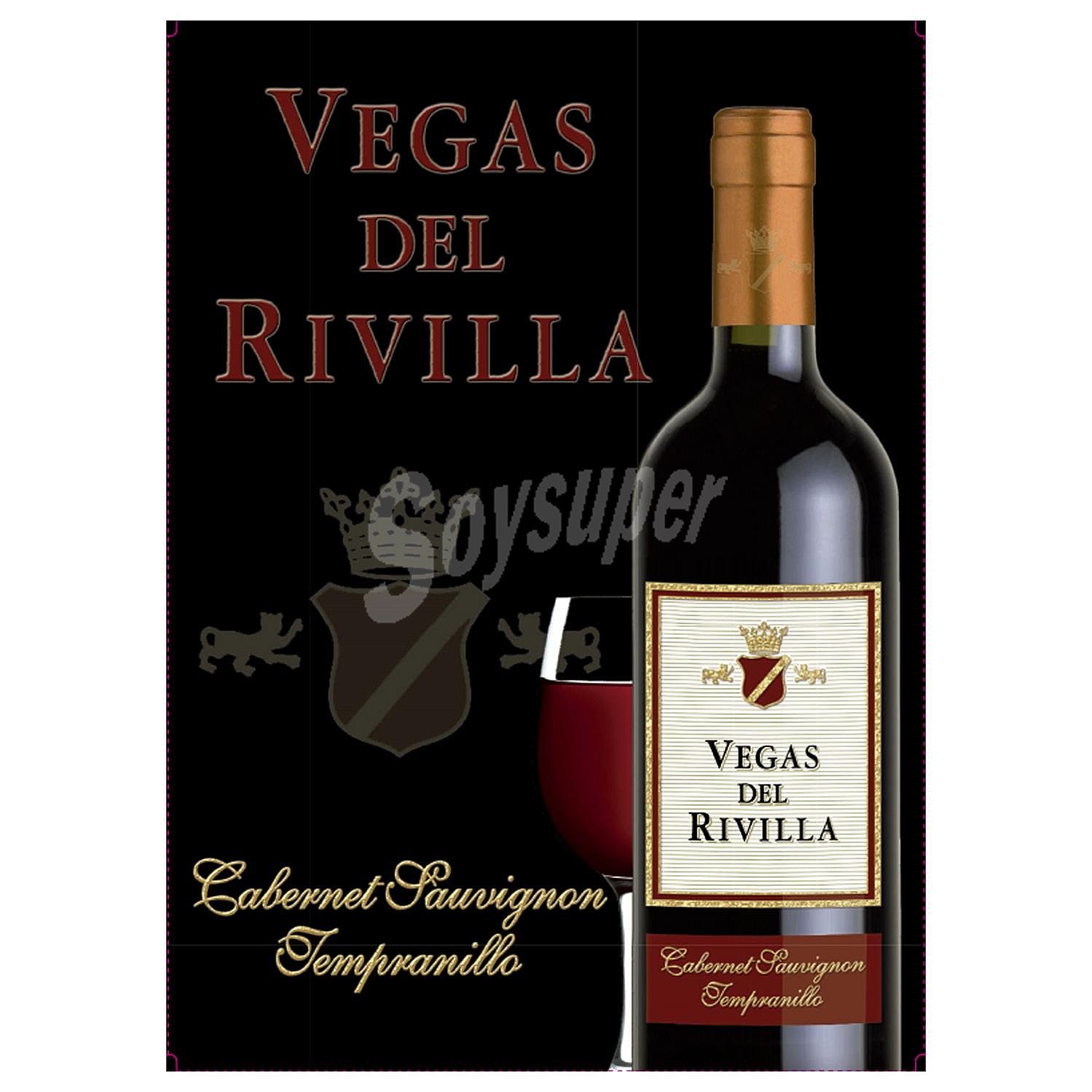 Vino tinto joven Vegas del Rivilla Vendimia Seleccionada V.T. Extremadura grifo