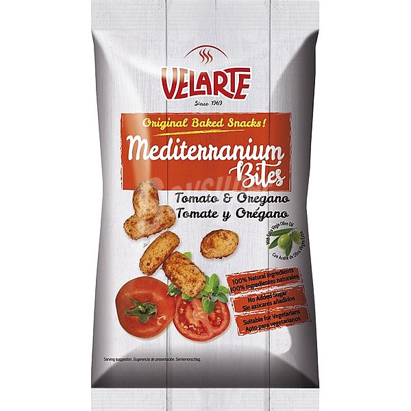 Mediterranium Bites snacks de pan sabor tomate y orégano con aove