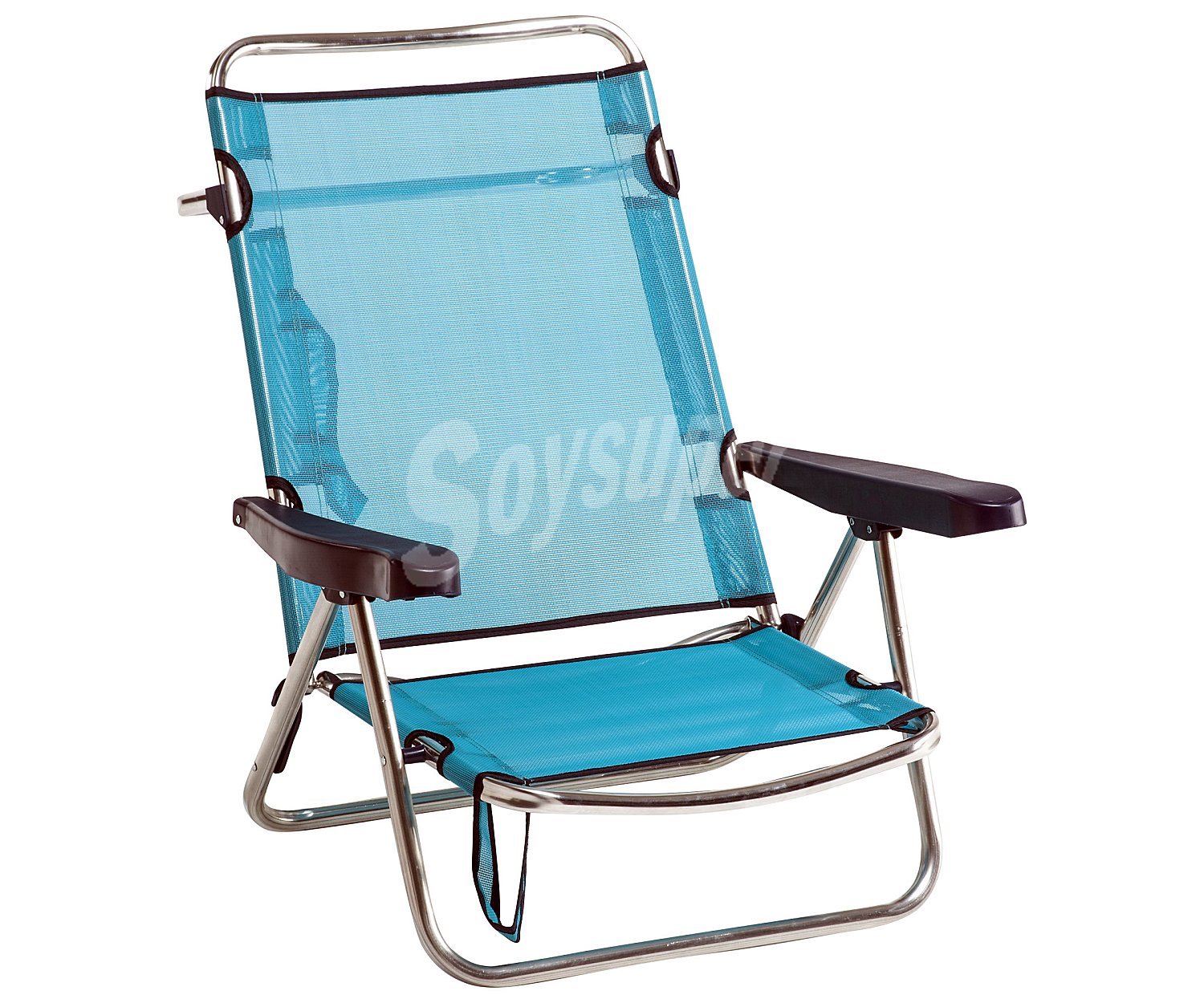 Silla de playa de aluminio y textileno con asa, varios colores alco