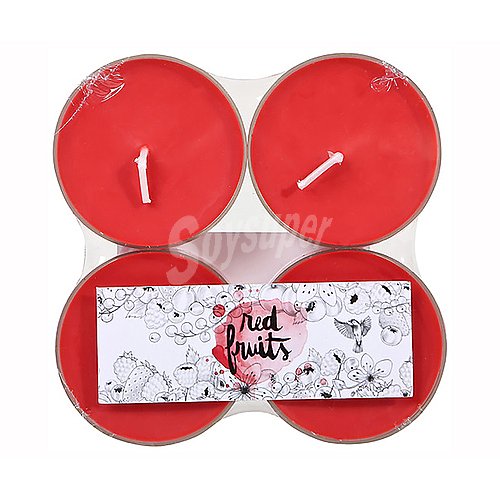 Set de 4 velas perfumadas frutos rojos, SNC.