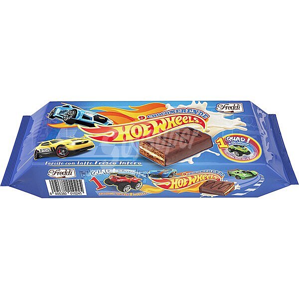 Hot Wheels bizcochos rellenos de crema y cubiertos de chocolate