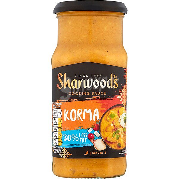 Salsa korma 30% menos de grasa