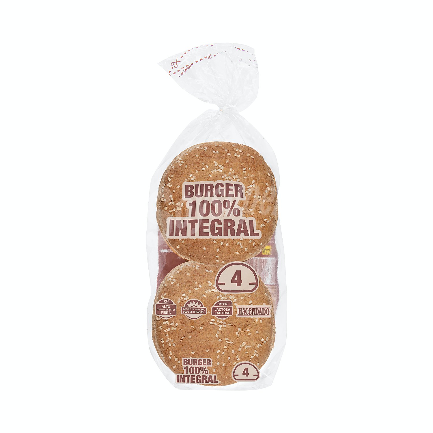 Pan de hamburguesa 100% integral