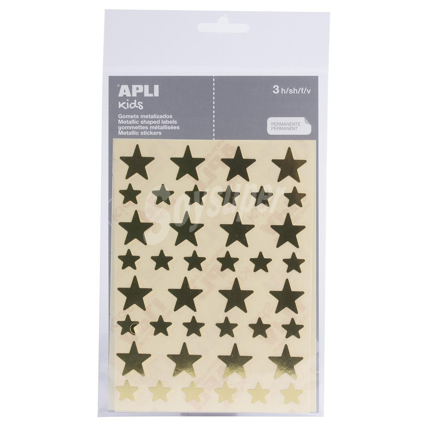 Gomets Estrellas Apli - oro/plata