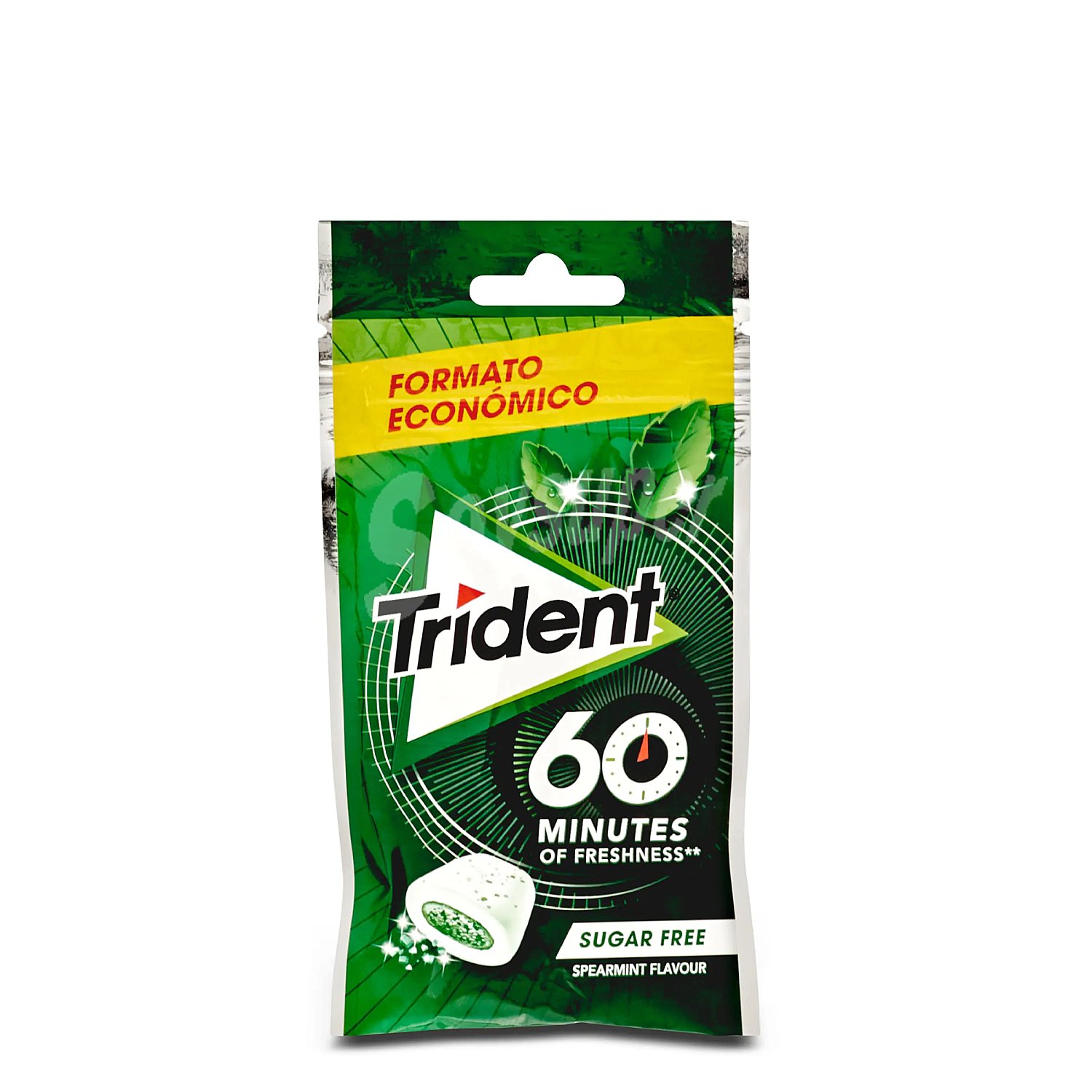 Chicles sabor hierbabuena 60 minutos Trident