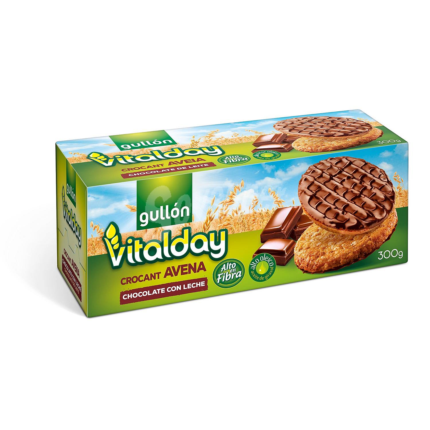 Galletas crocant avena chocolate con leche Vitalday Gullón