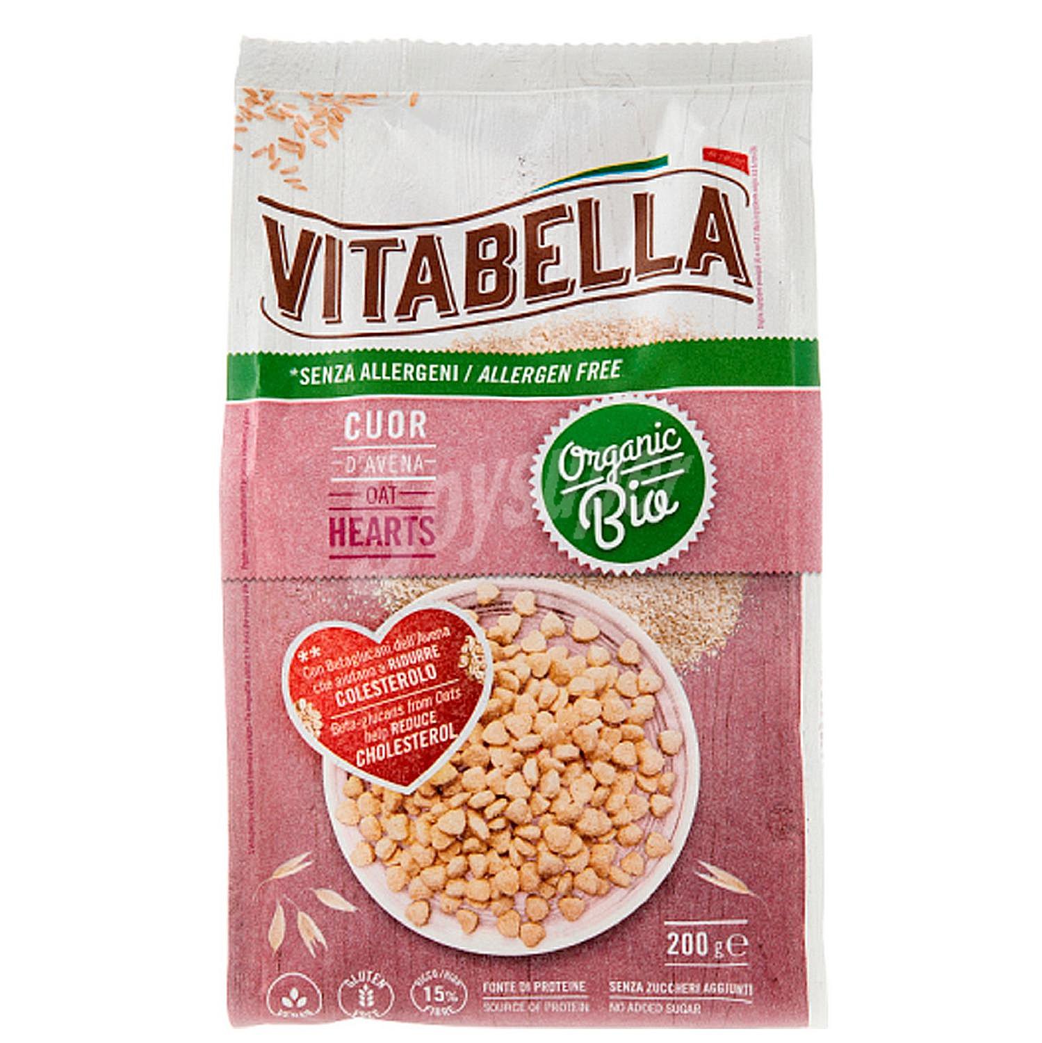 Cereales corazones de avena ecológico Vitabella sin gluten y sin lactosa