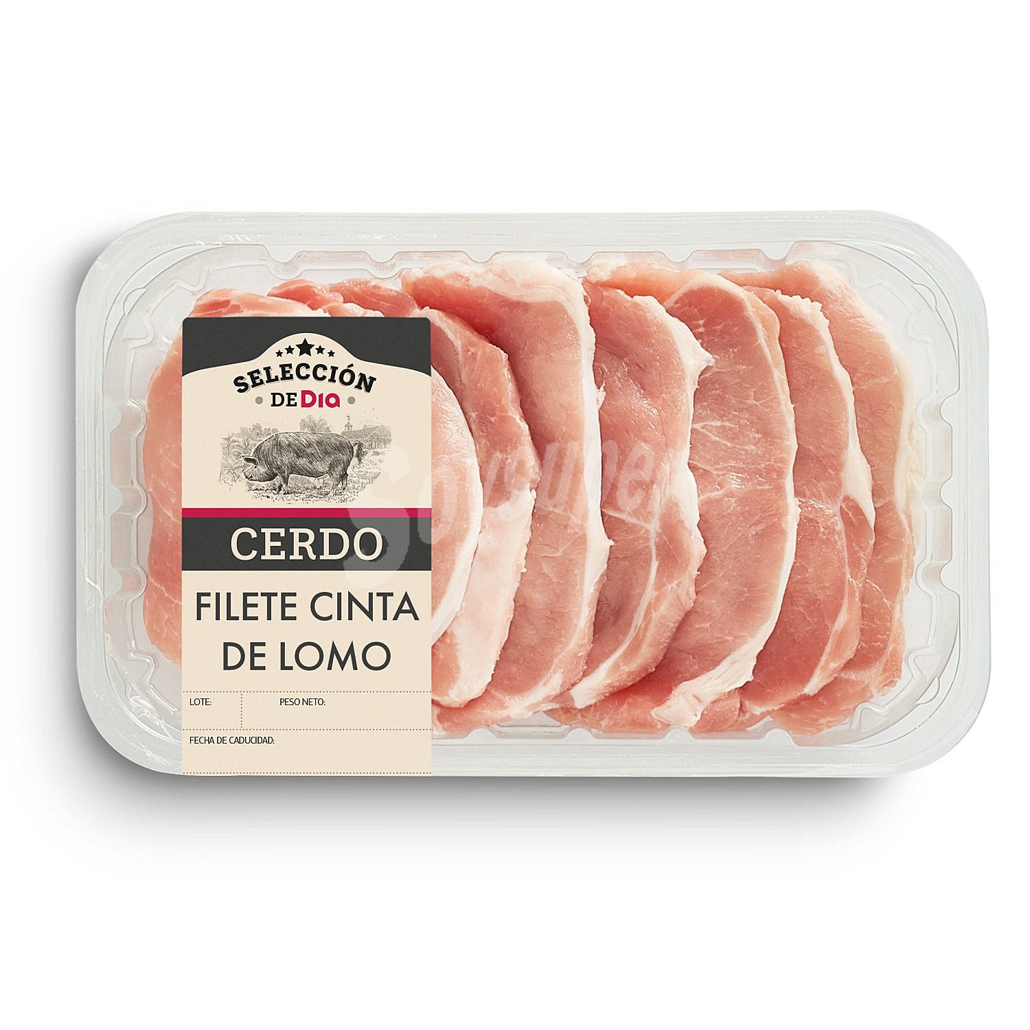 Filetes de cinta de lomo de cerdo