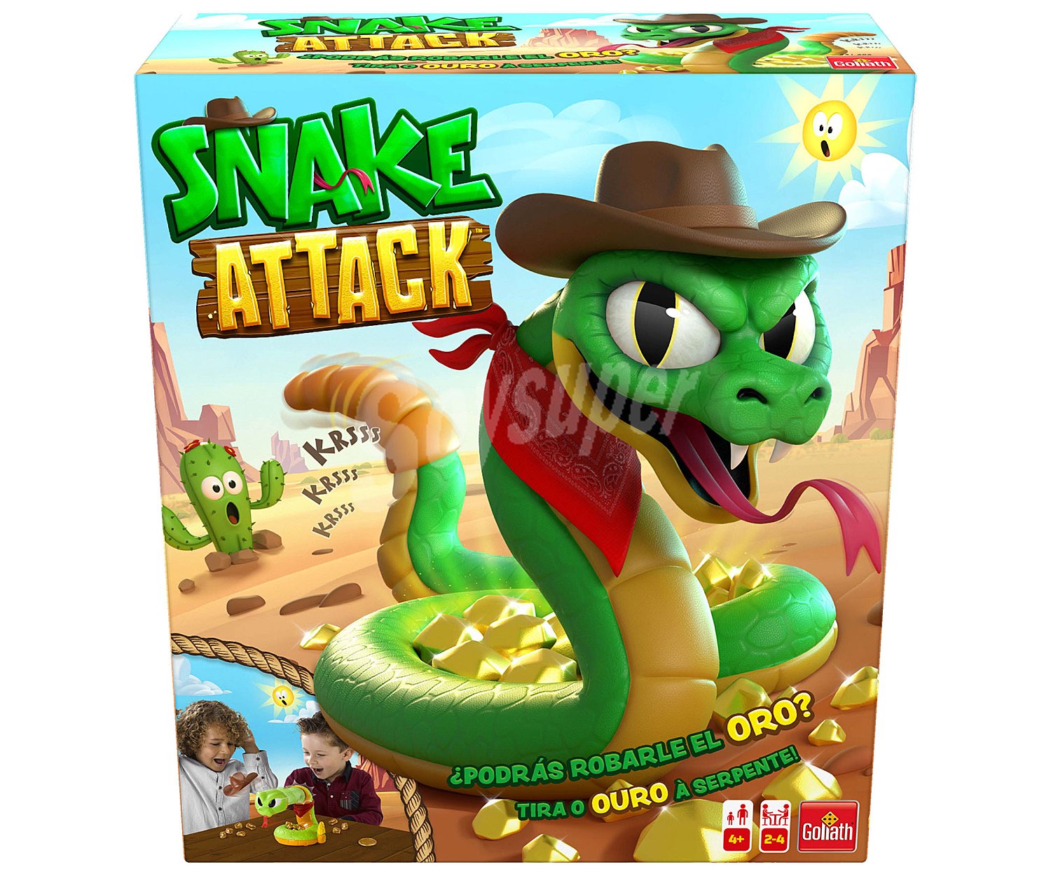 Juego de mesa infantil Snake Attack de 2 a 4 jugadores, goliath.