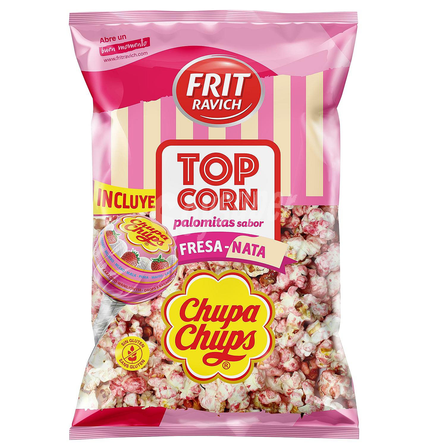 Palomitas sabor chupachups fresa - nata Top Cord sin gluten