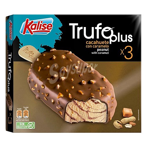 Kalise Bombón helado de cacahuete y caramelo, recubierto de chocolate con leche kalise Trufo plus