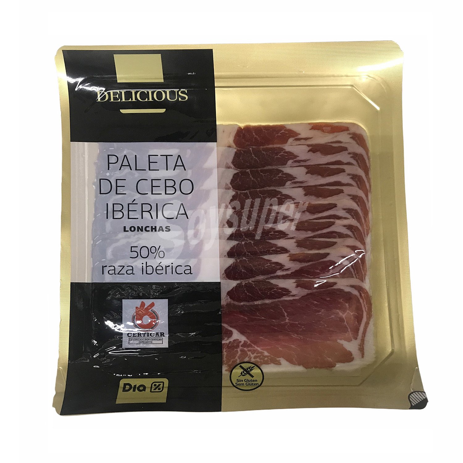 Paleta de cebo ibérica 50% de raza ibérica en lonchas