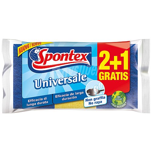 Spontex Estropajos fibras con esponja, no raya spontex universale