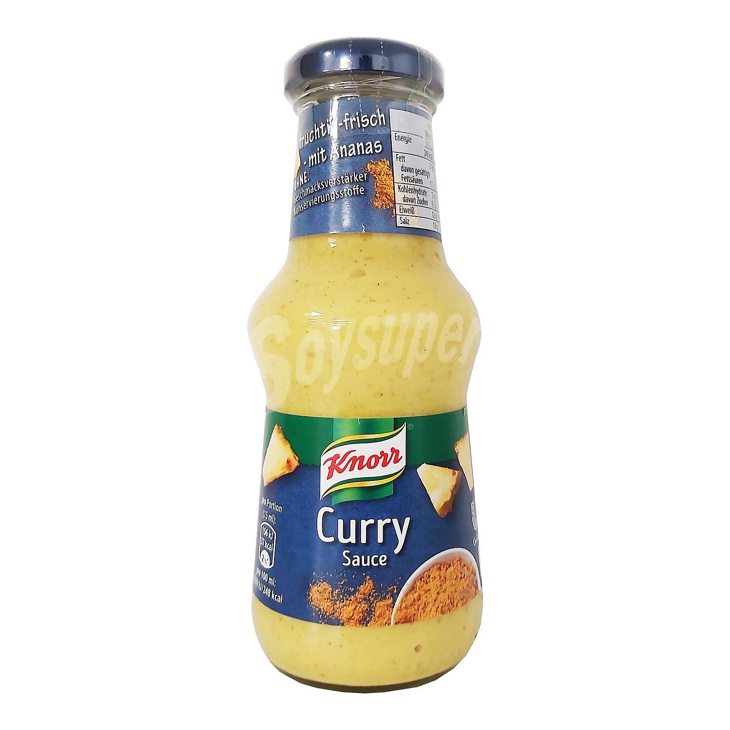 Salsa curry Knorr botella sin lactosa